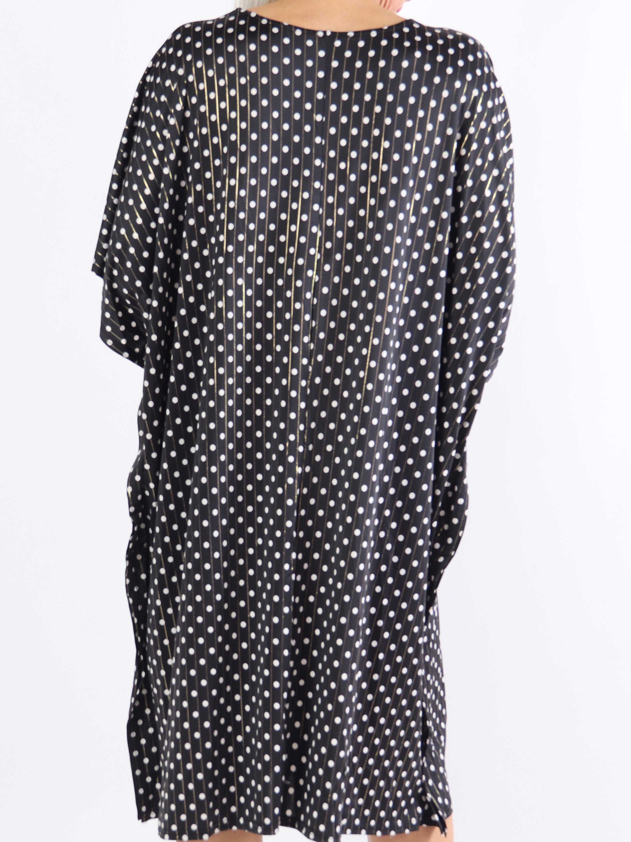 Azmina Dot - Elastisk plus size tunikakjole i loose fit